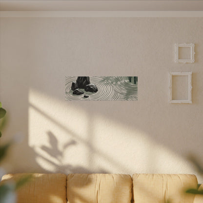 Shibui Rock Garden Canvas Art - Zen Ukiyo E Inspired