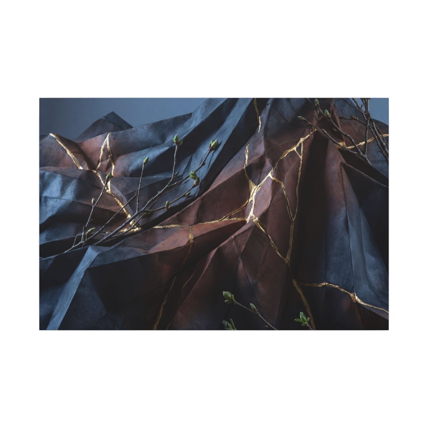 Paper Fold Broken Beauty Canvas Art | Philosophical Kintsugi Art Art Print