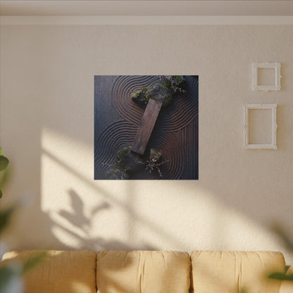 Spring Rock Garden Moody Minimal Canvas Art | Atmospheric Decor