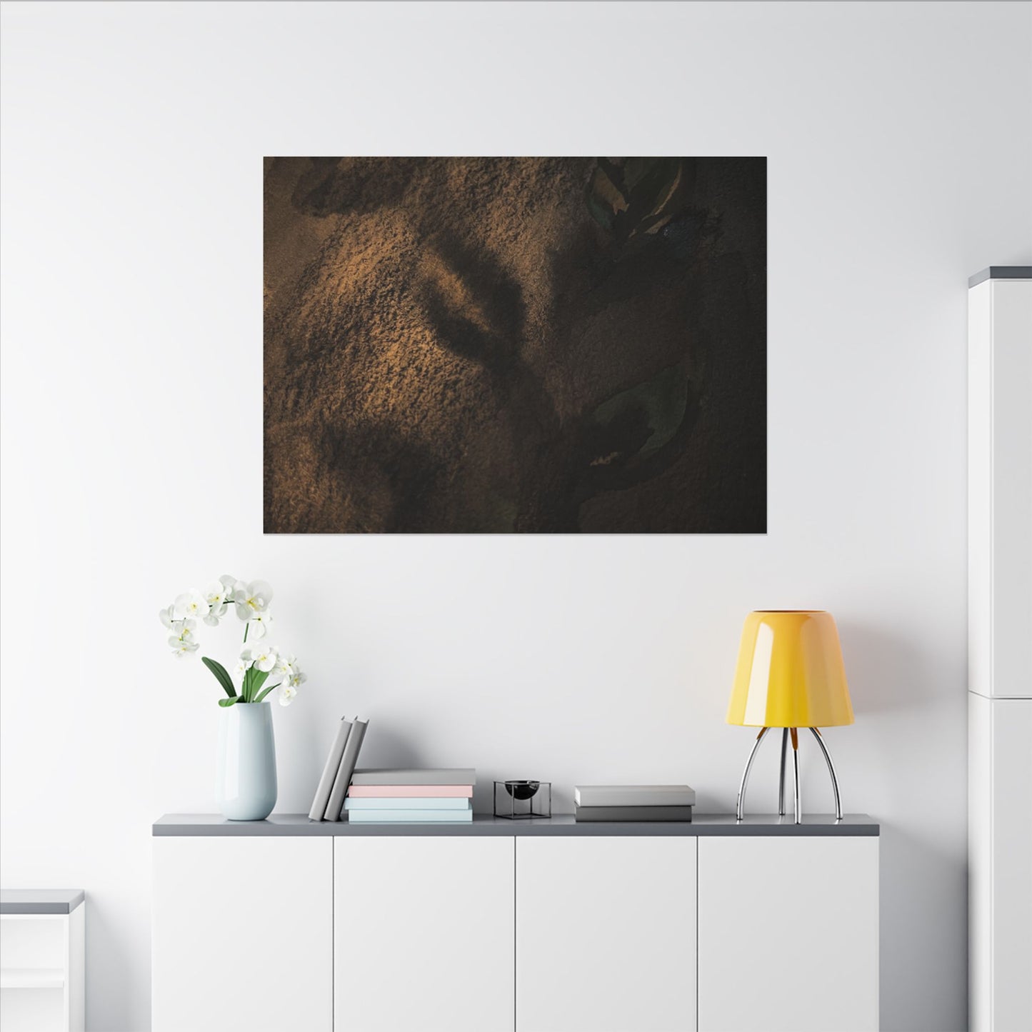 Candlelight Shadow Play Canvas Art - Dark Japandi Ma
