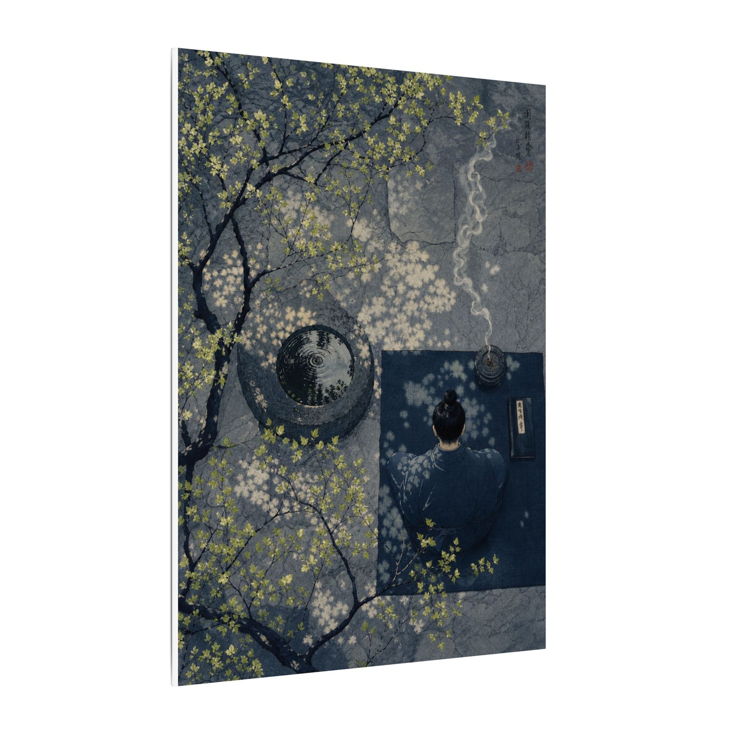 Spring Incense Smoke Ukiyo E Inspired Canvas Art | Tranquil Decor
