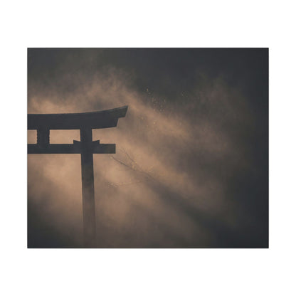 Torii Gate Shadow Zen Canvas Art | Bold Dark Japandi Art