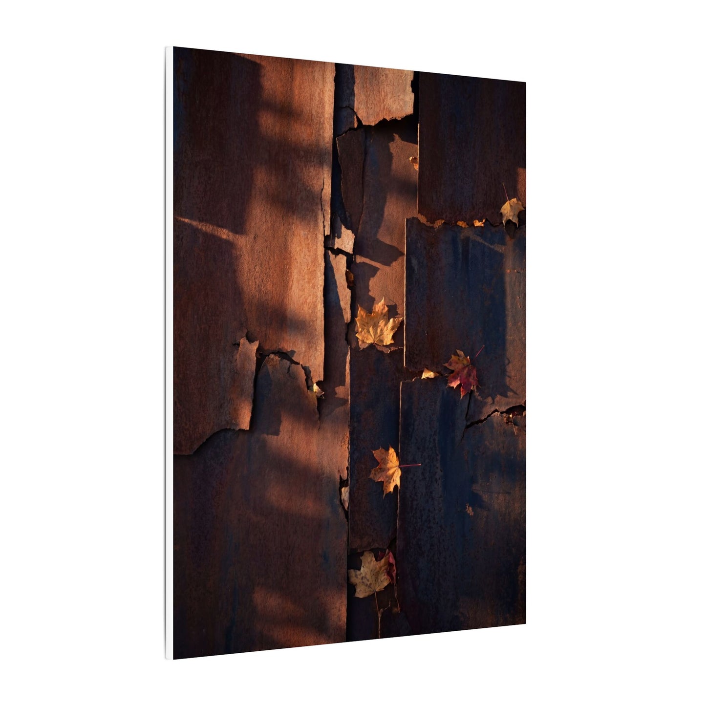 Seijaku Rust Patina Canvas Art - Dark Japandi Shadow Zen