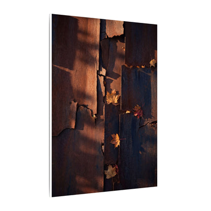 Seijaku Rust Patina Canvas Art - Dark Japandi Shadow Zen