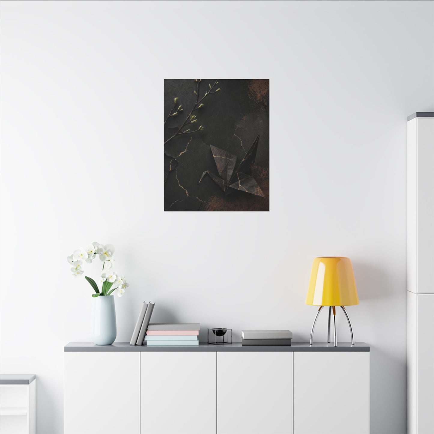 Paper Fold Canvas Art | Spring Kintsugi Broken Beauty Art