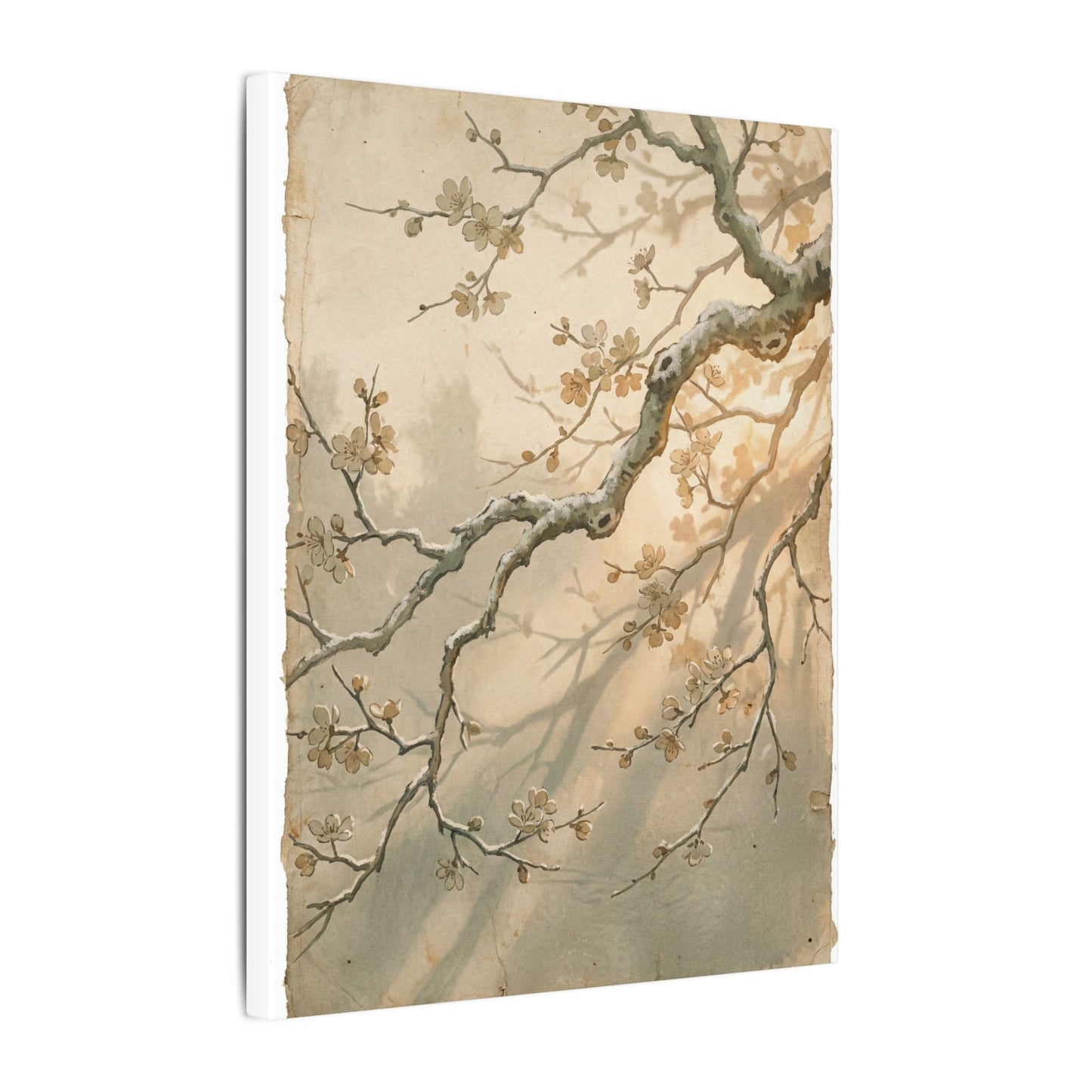 Cherry Blossom Canvas Art | Winter Japandi Japanese Pattern Art