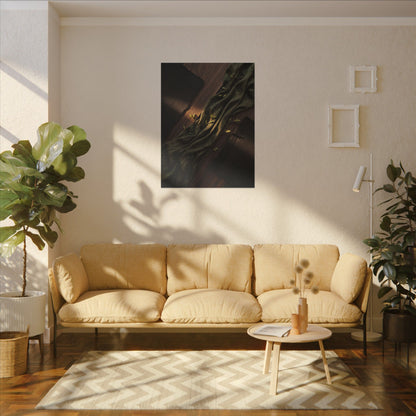 Silk Drape Canvas Art | Spring Dark Japandi Dark Texture Art