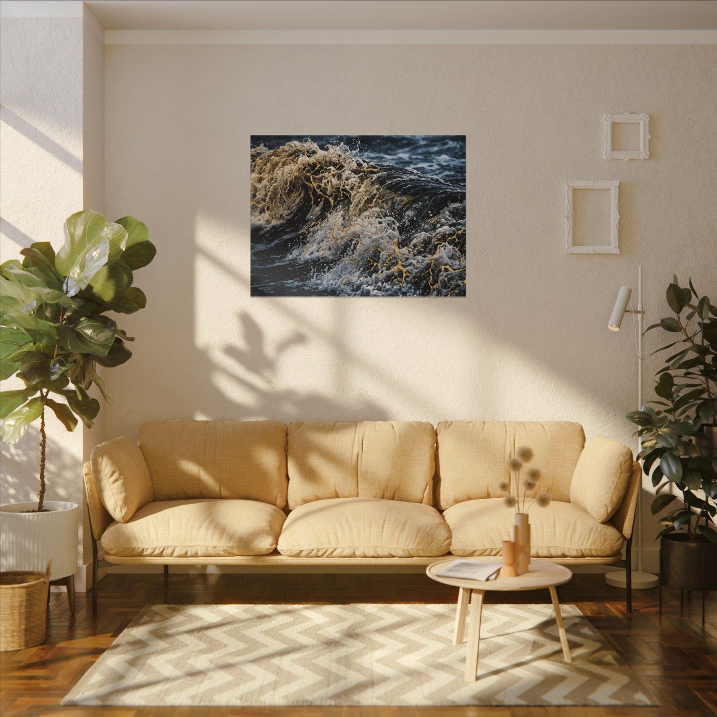 Ocean Wave Winter Canvas Art | Kintsugi Artful Design