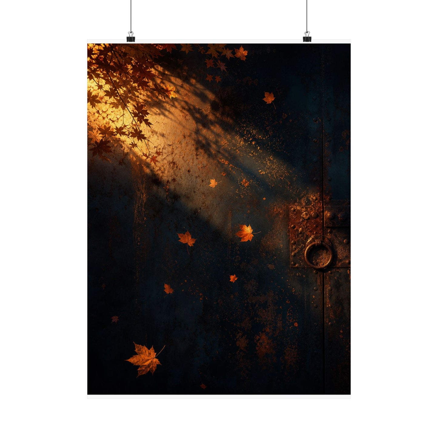 Rust Patina Wall Art Print | Autumn Dark Japandi Shadow Zen Art