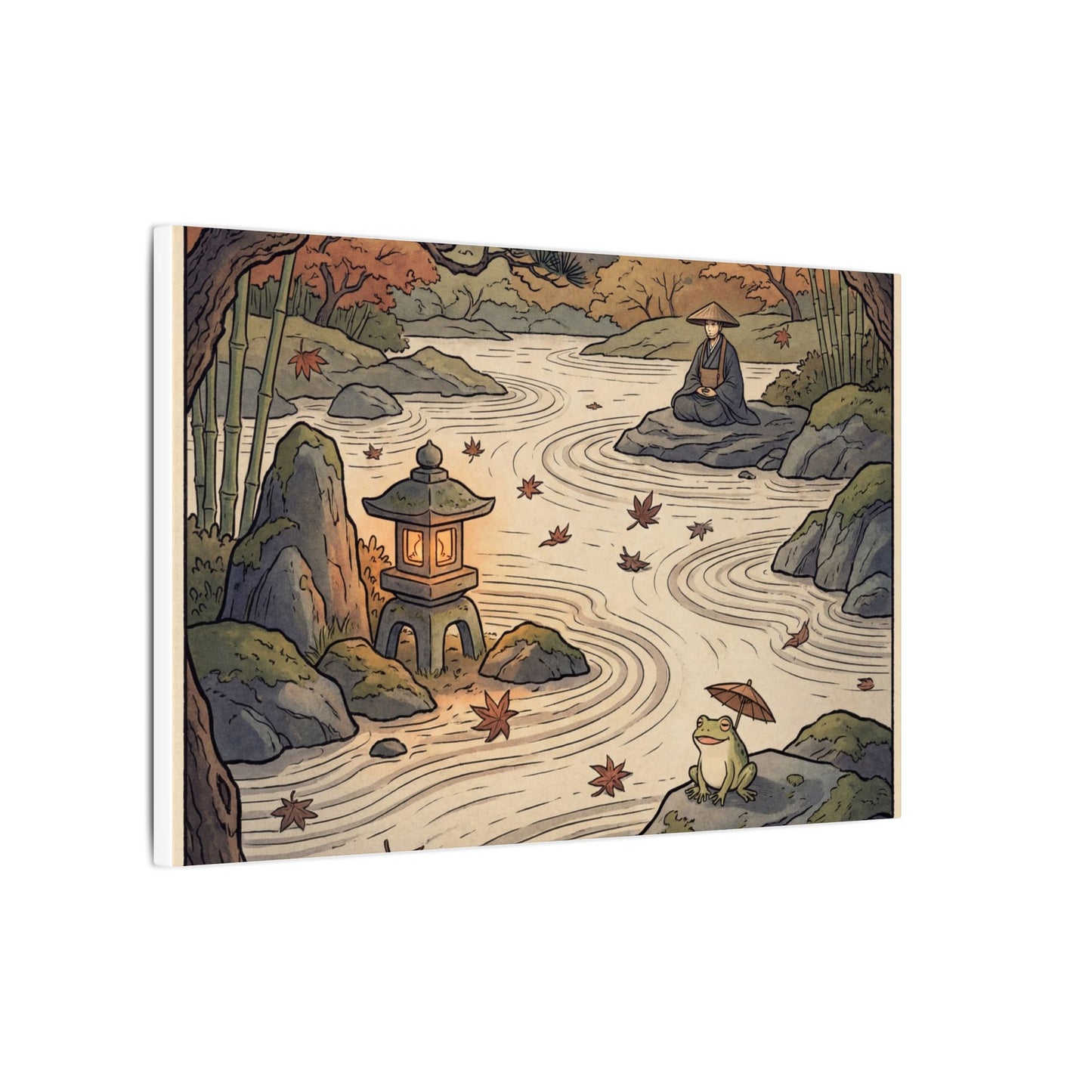 Rock Garden Autumn Canvas Art | Zen Serene Design