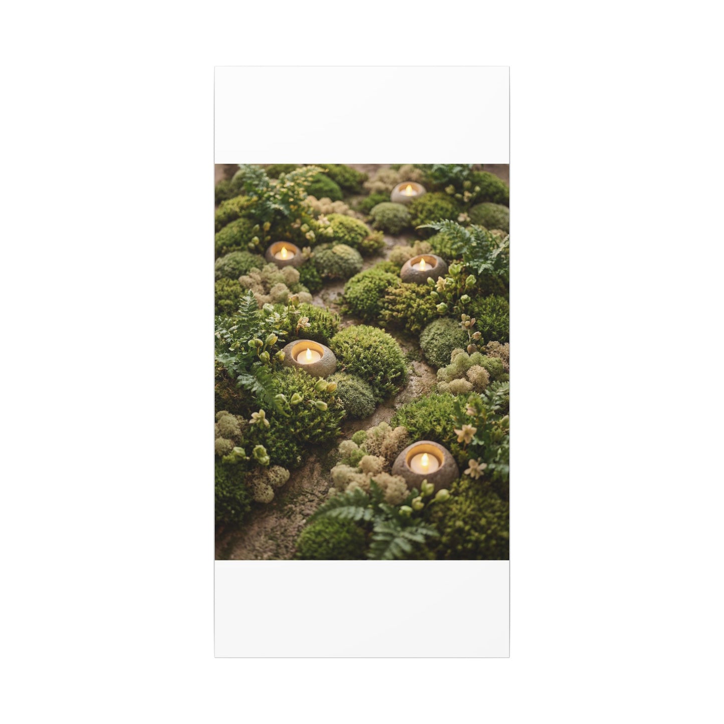 Moss Close Up Japanese Pattern Canvas Art | Neutral Japandi Art