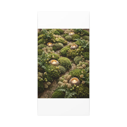 Moss Close Up Japanese Pattern Canvas Art | Neutral Japandi Art