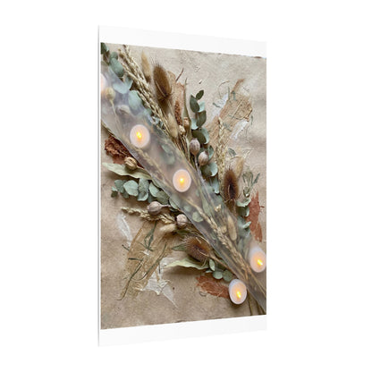 Candlelight Dried Flowers Canvas Art - Japandi Kanso
