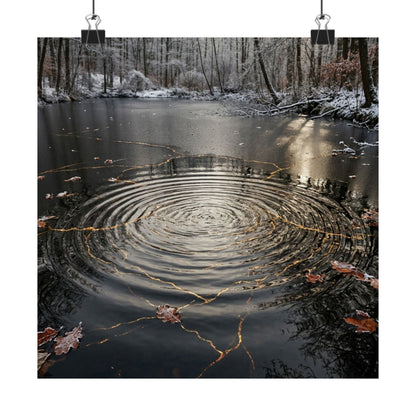 Water Ripple Wall Art Print | Winter Kintsugi Broken Beauty Art