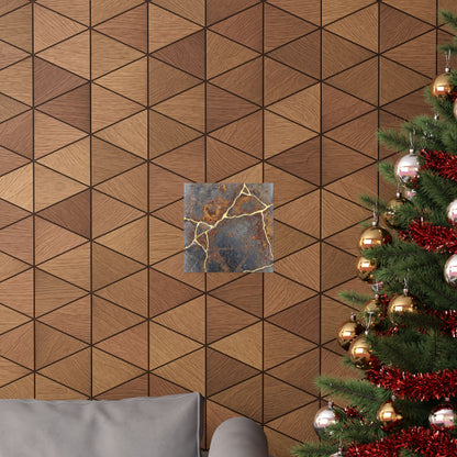 Kintsugi Rust Patina in Overcast | Gold Repair Wall Art Print