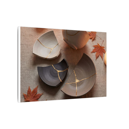 Candlelight Broken Pottery Canvas Art - Japandi Ma