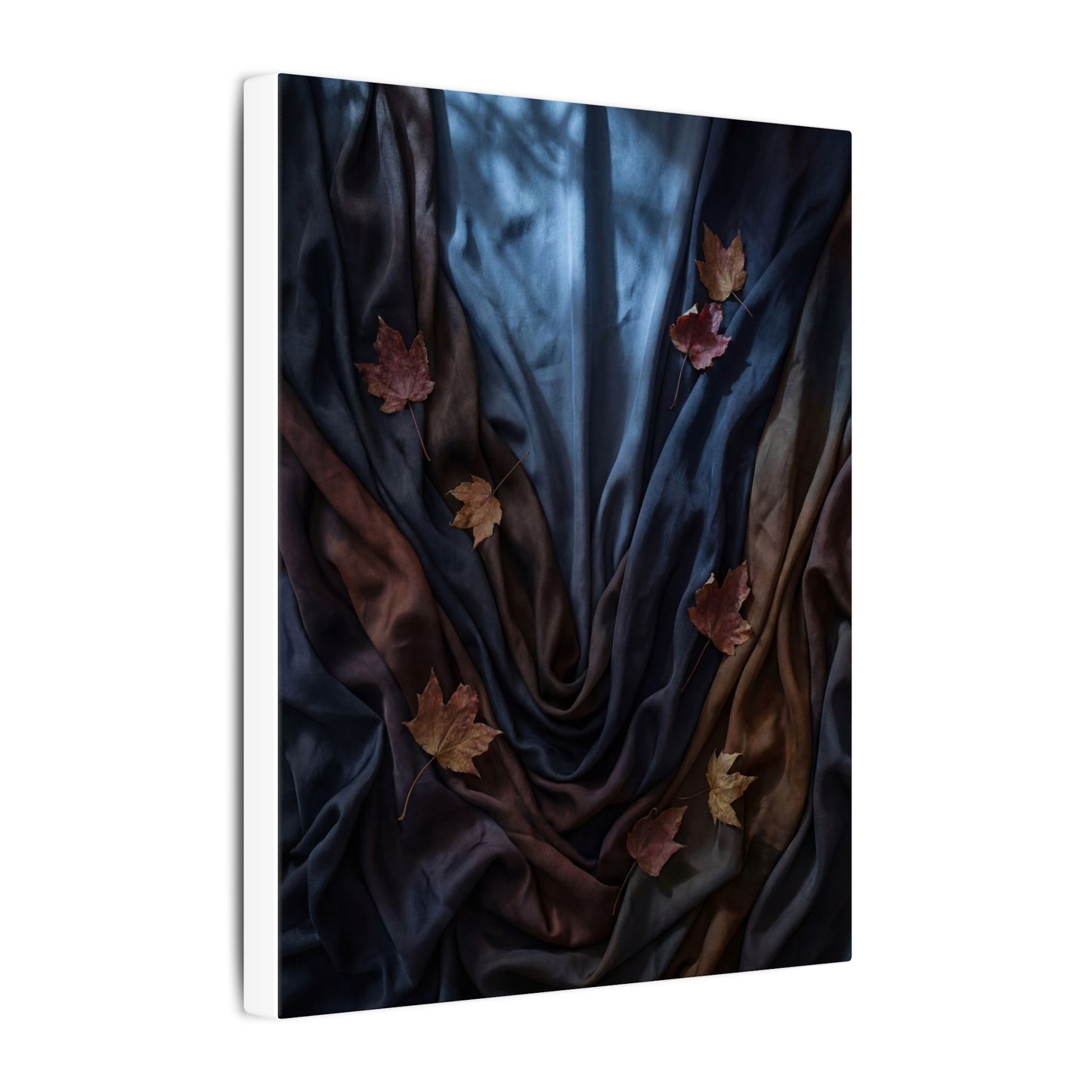 Silk Drape Canvas Art | Autumn Dark Japandi Moody Minimal Art