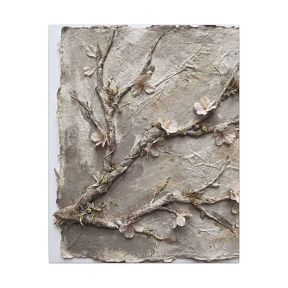 Summer Cherry Blossom Texture Canvas Art | Earthy Decor