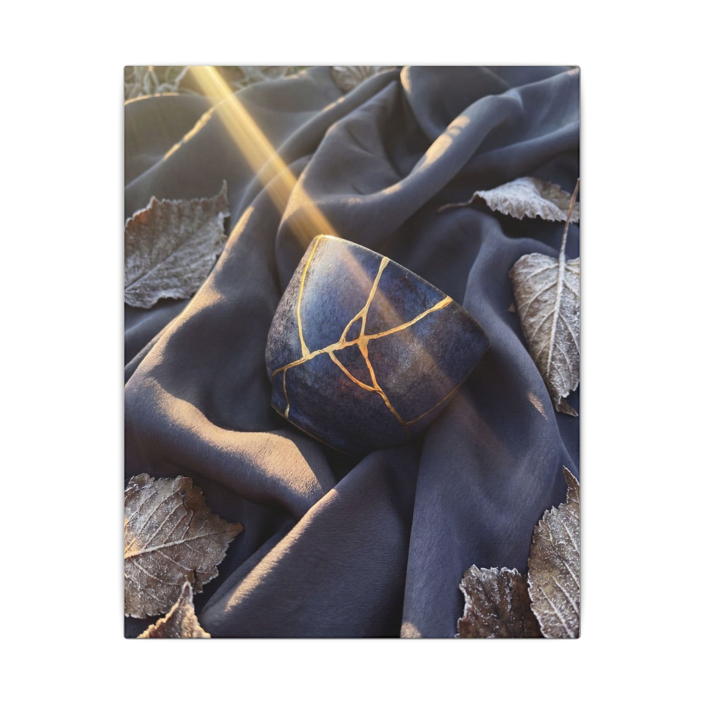 Winter Silk Drape Gold Repair Canvas Art | Artful Decor