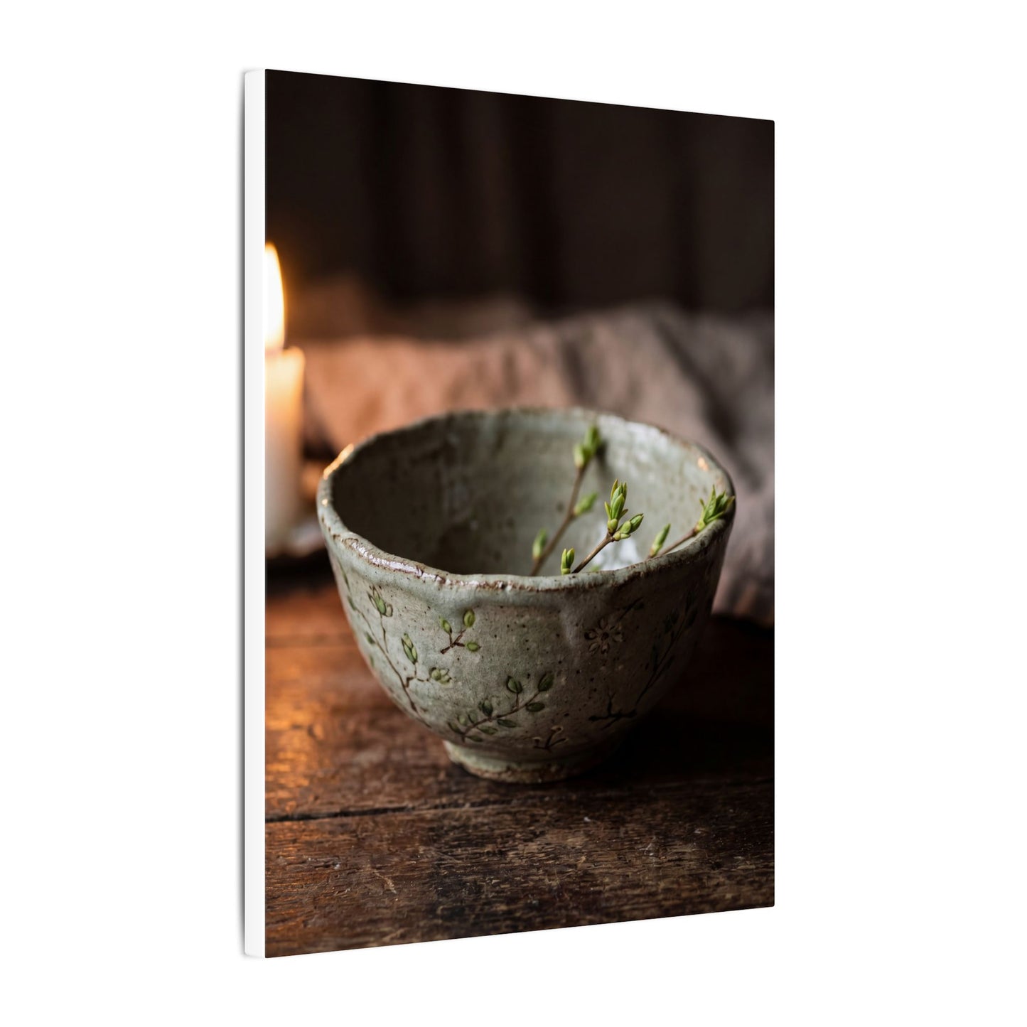 Ceramic Bowl Spring Canvas Art | Japandi Neutral Design