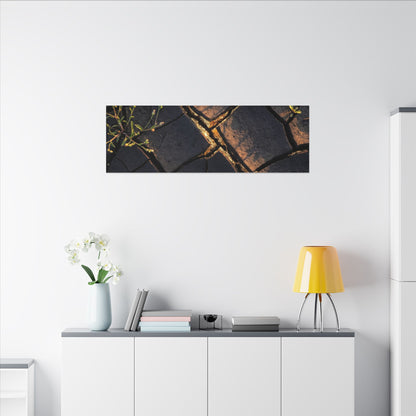 Kintsugi Cracked Earth in Golden Hour | Gold Vein Canvas Art
