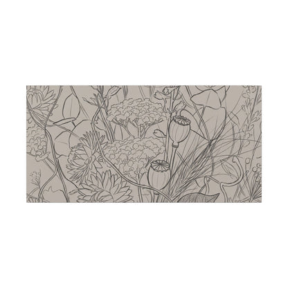 Summer Dried Flowers Minimal Line Canvas Art | Elegant Decor
