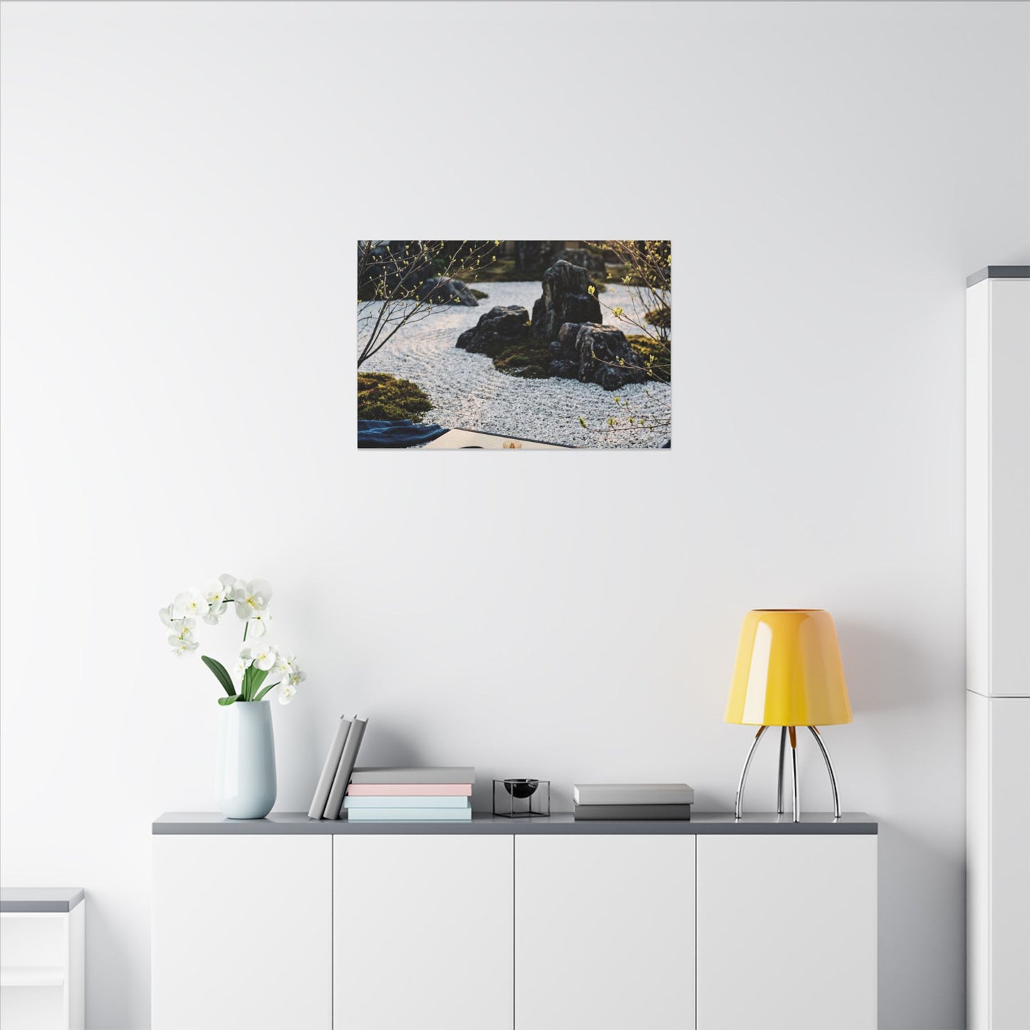 Zen Tea Ceremony in Golden Hour | Karesansui Canvas Art