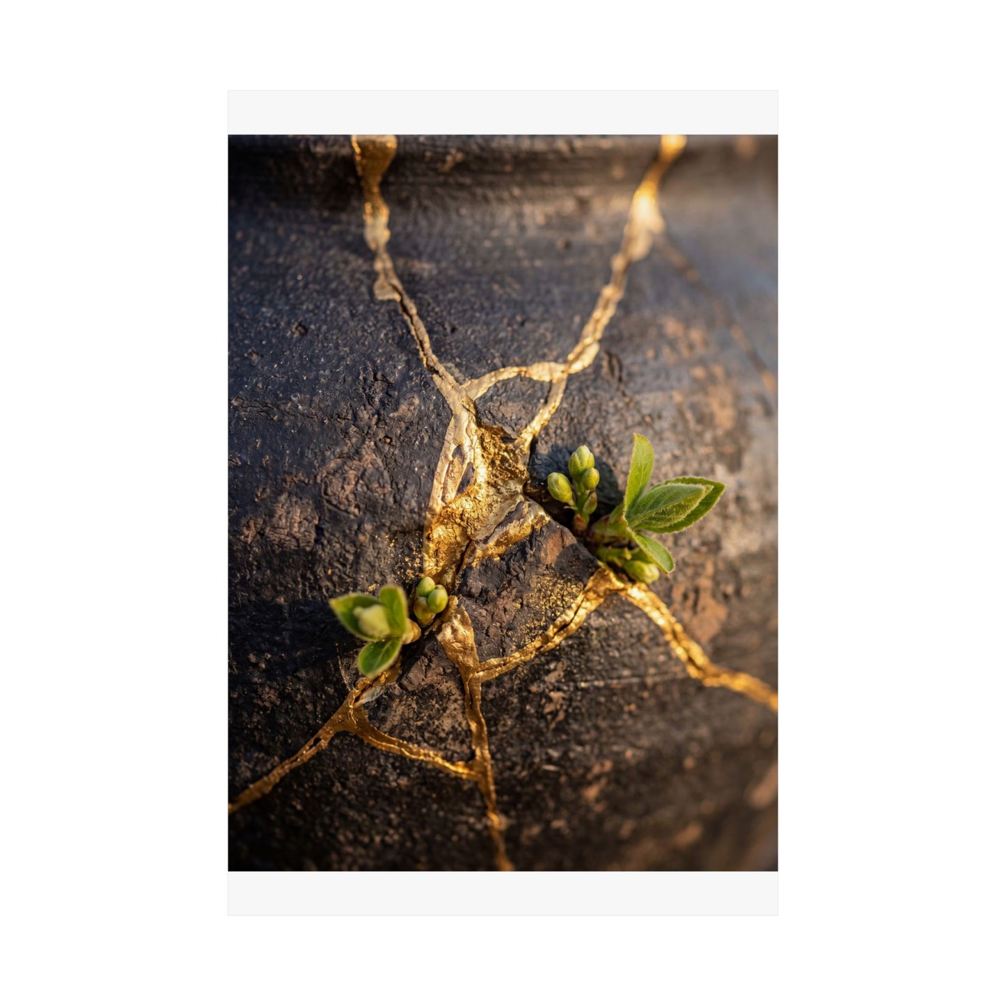 Golden Hour Rust Patina Wall Art Print - Kintsugi Shibui