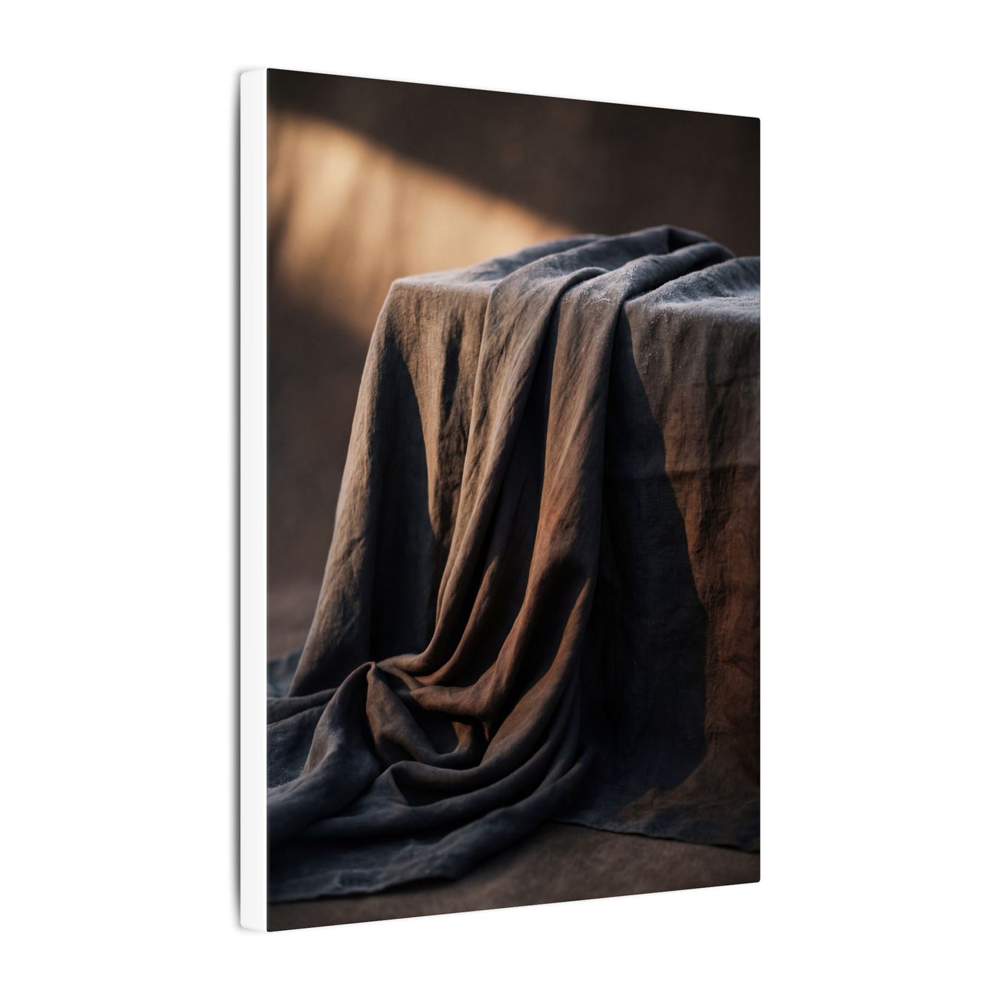 Silk Drape Canvas Art | Winter Dark Japandi Shadow Zen Art