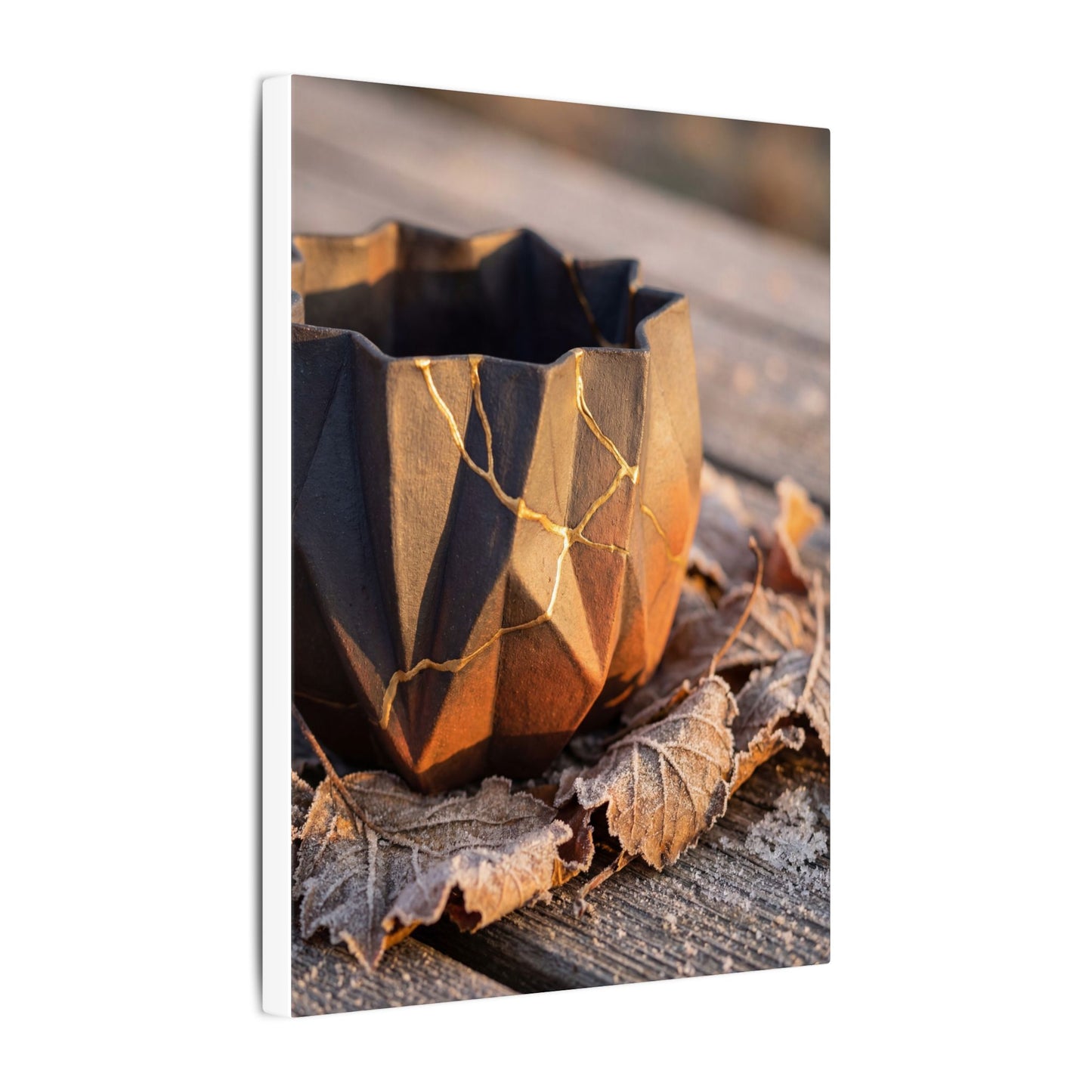 Paper Fold Gold Repair Canvas Art | Philosophical Kintsugi Art