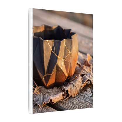 Paper Fold Gold Repair Canvas Art | Philosophical Kintsugi Art