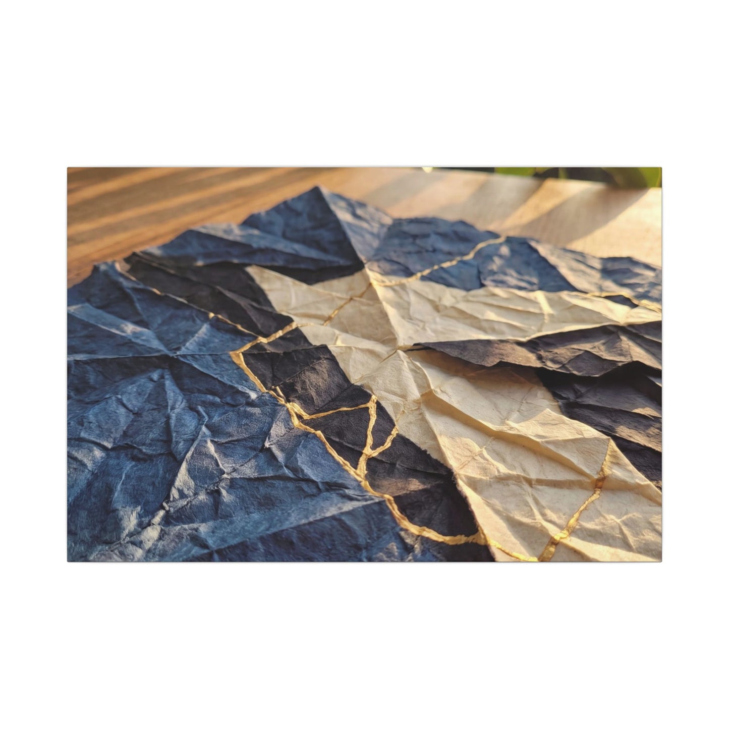 Golden Hour Paper Fold Canvas Art - Kintsugi Ma