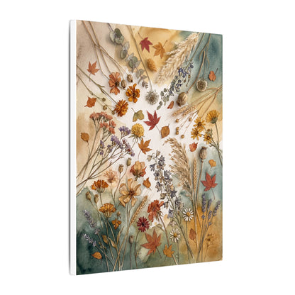 Dried Flowers Canvas Art | Autumn Japandi Watercolor Art