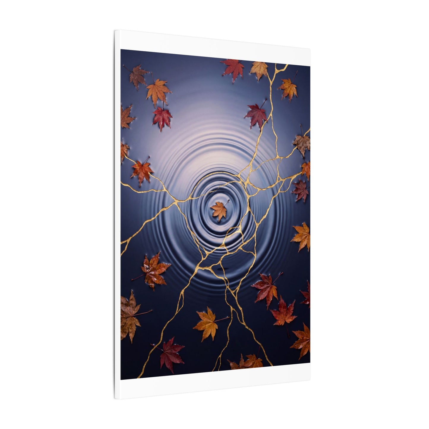 Kintsugi Water Ripple in Dawn | Gold Vein Canvas Art