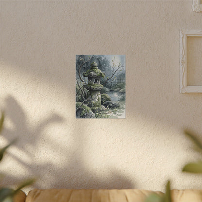 Moonlight Stone Lantern Canvas Art - Japandi Seijaku