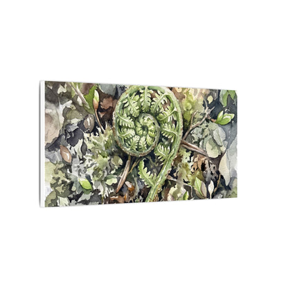 Fern Unfurling Spring Canvas Art | Japandi Neutral Design