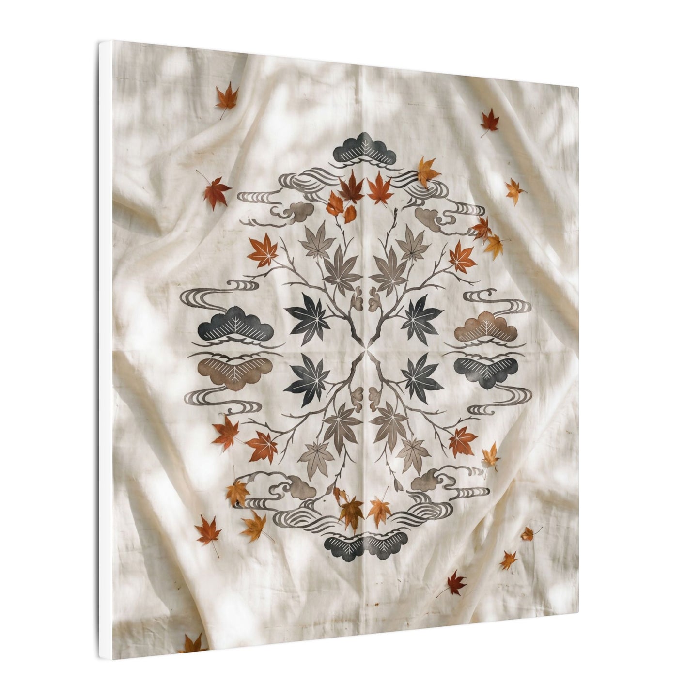 Elegant Silk Drape Canvas Art - Japanese Pattern Japandi