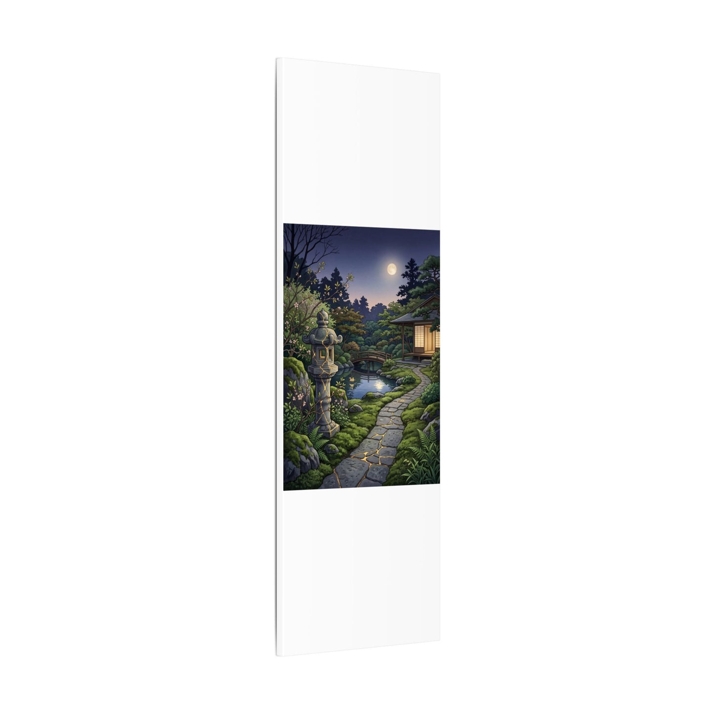 Spring Moonlit Garden Gold Vein Canvas Art | Resilient Decor