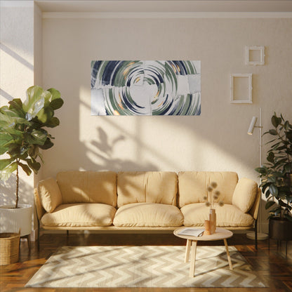 Winter Water Ripple Sumi E Canvas Art | Peaceful Decor