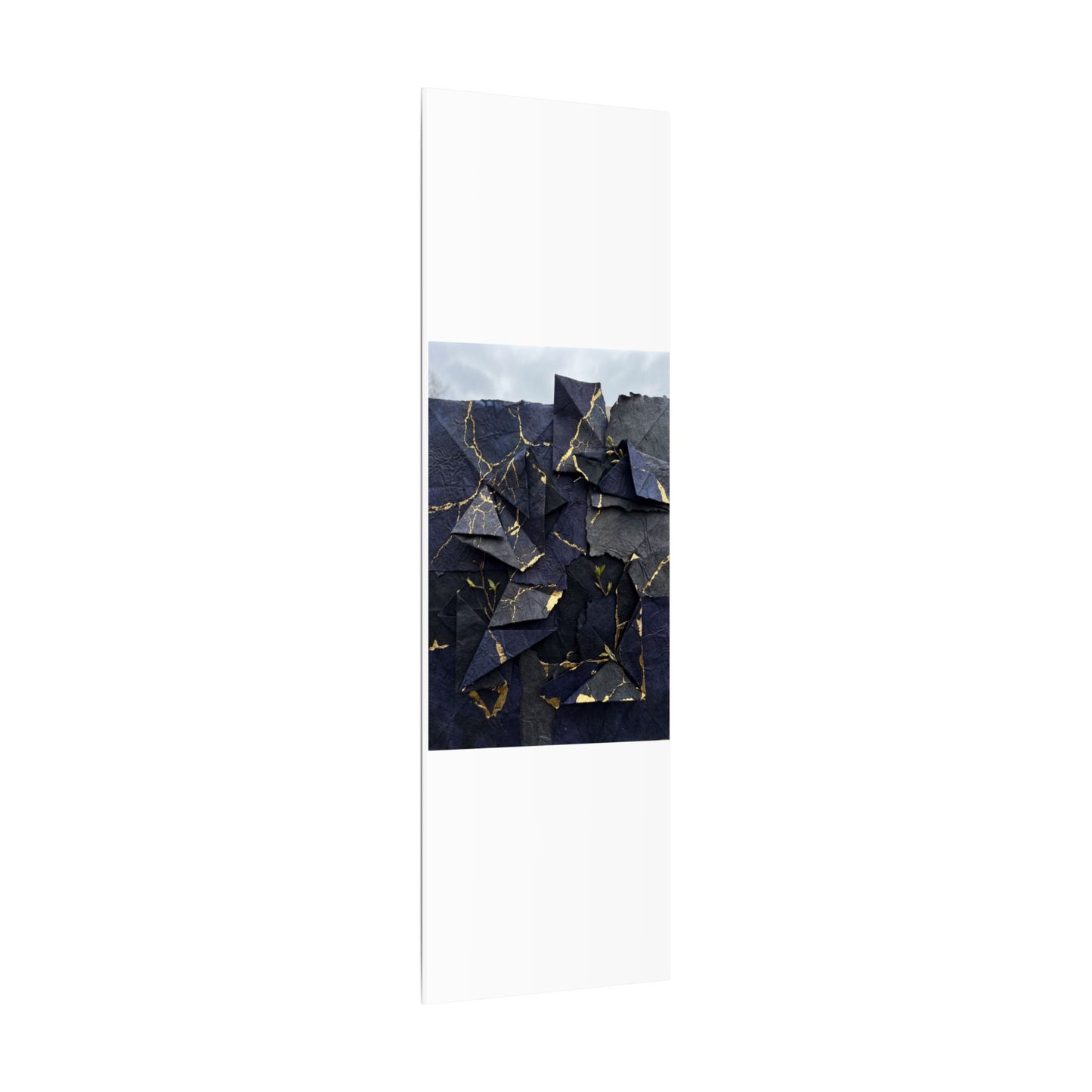 Beautiful Paper Fold Canvas Art - Crackle Gold Kintsugi