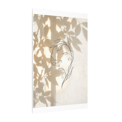 Warm Shoji Screen Canvas Art - Minimal Line Japandi
