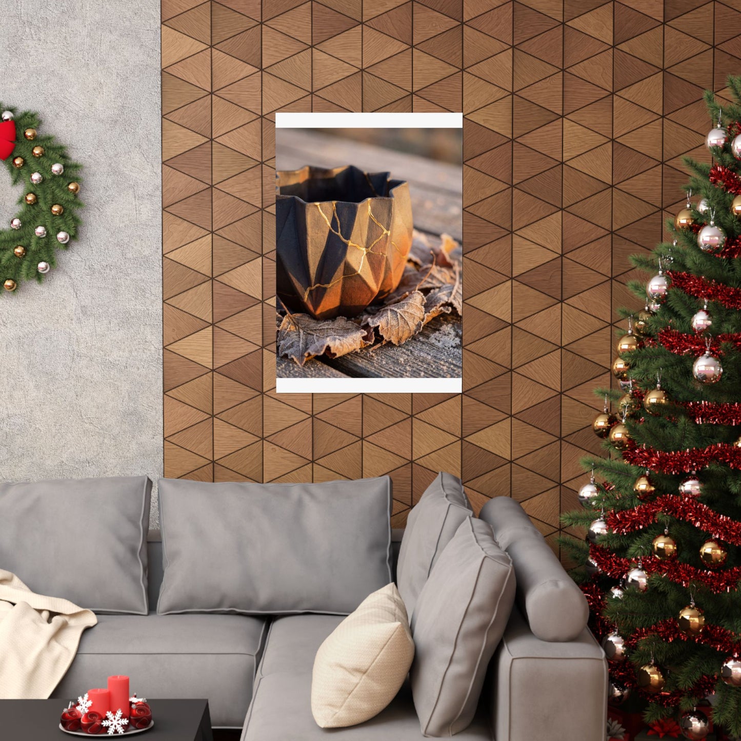 Golden Hour Paper Fold Wall Art Print - Kintsugi Seijaku