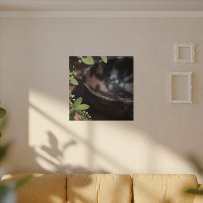 Ceramic Bowl Shadow Zen Canvas Art | Moody Dark Japandi Art