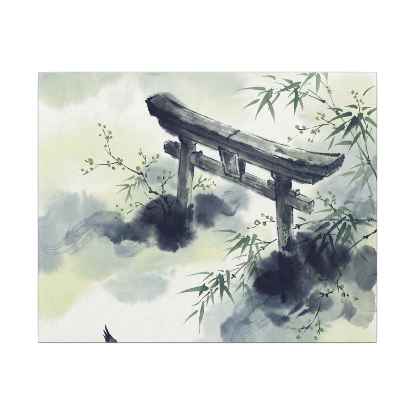 Torii Gate Sumi E Canvas Art | Serene Zen Art