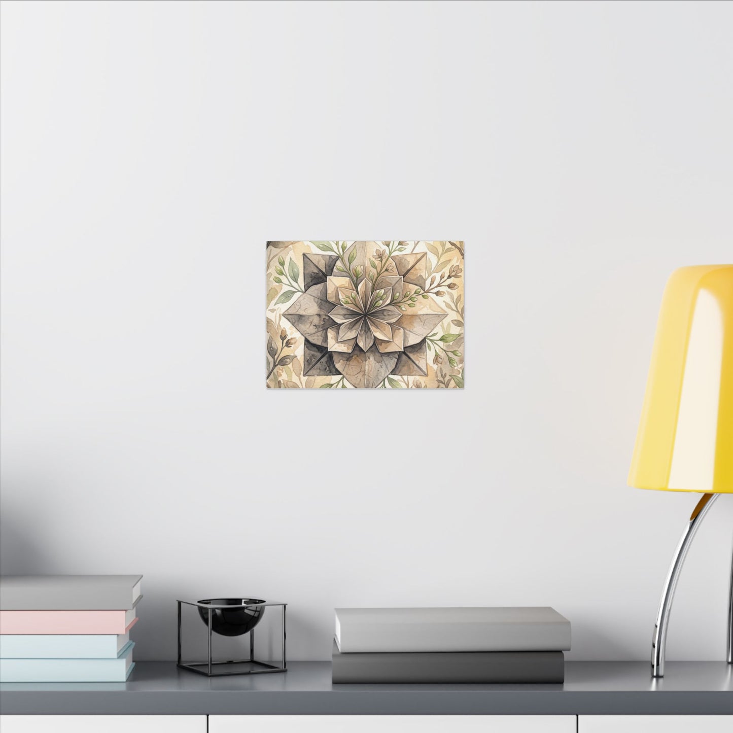 Warm Paper Fold Canvas Art - Watercolor Japandi