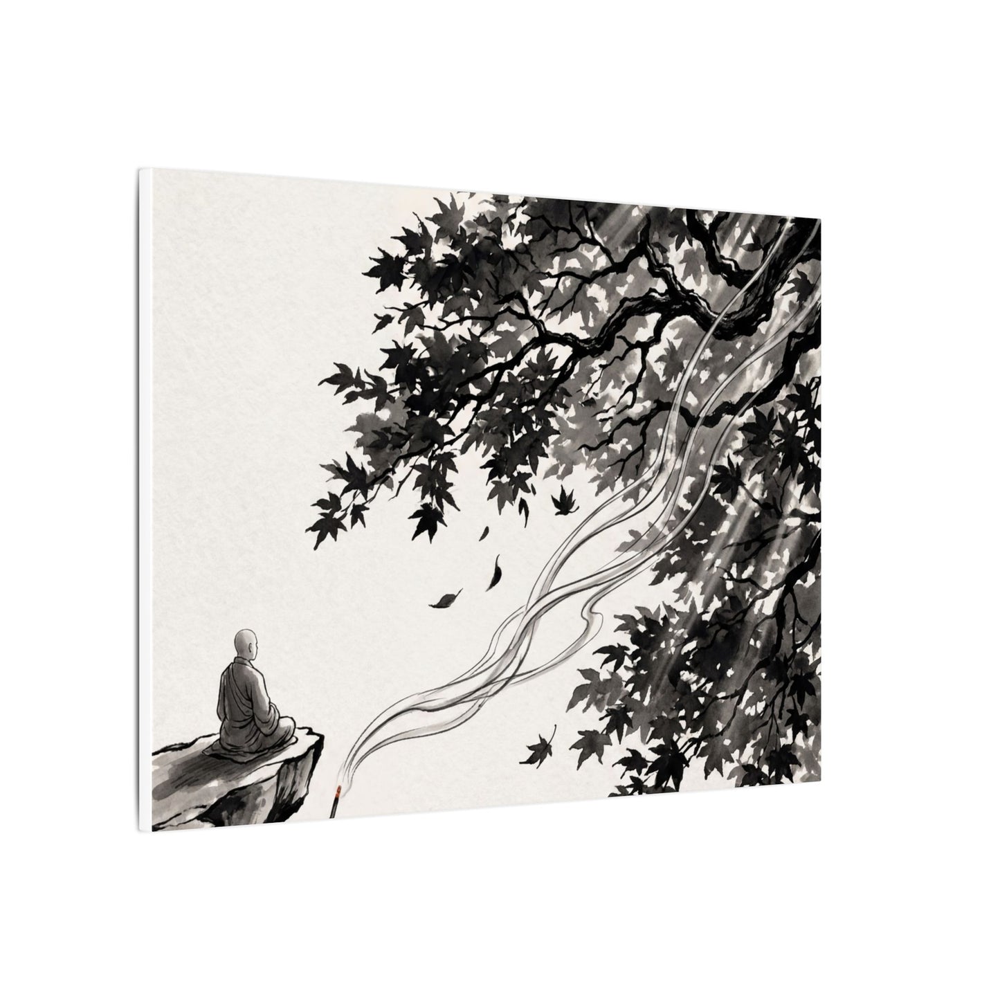 Serene Incense Smoke Canvas Art - Ukiyo E Inspired Zen