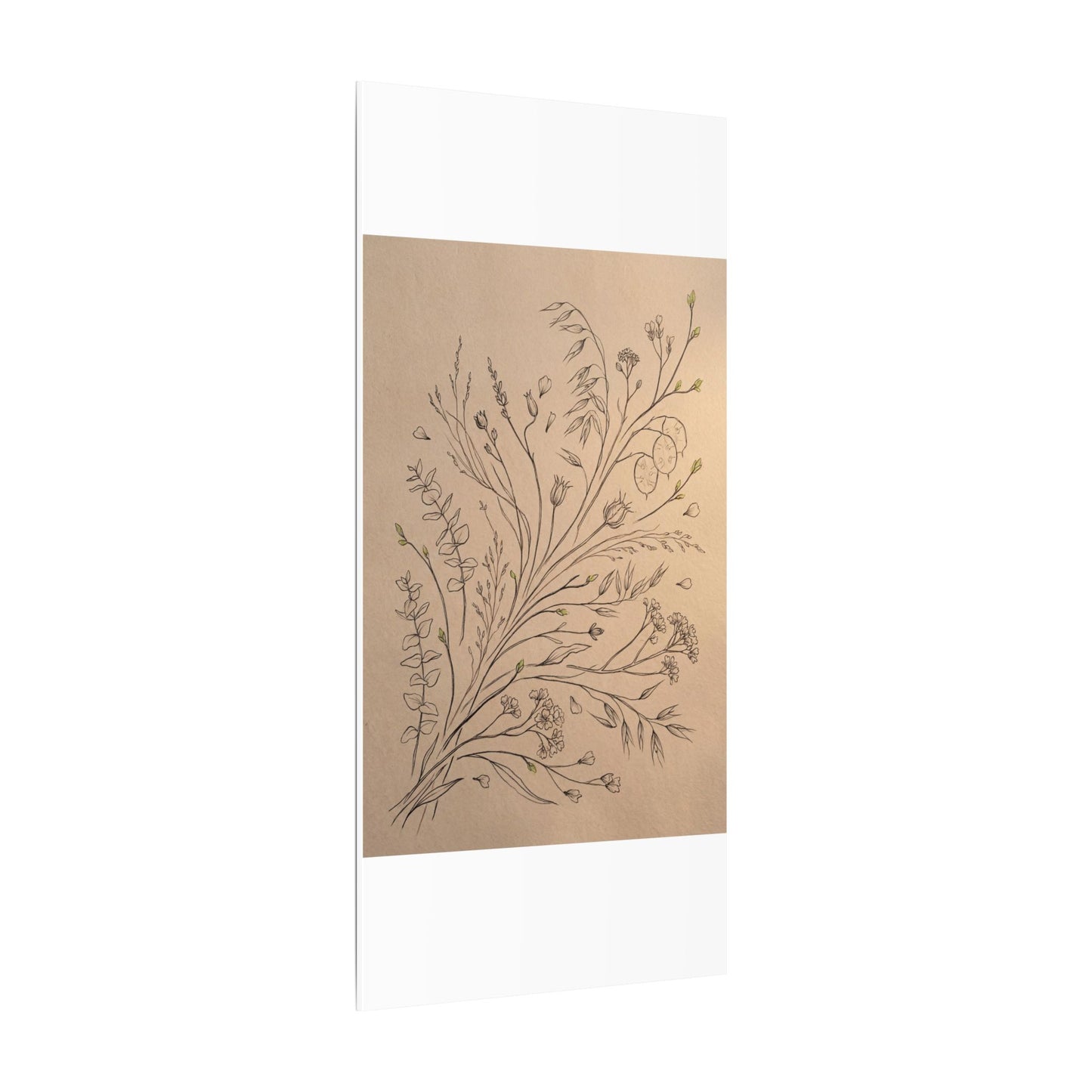 Dried Flowers Canvas Art | Spring Japandi Minimal Line Art
