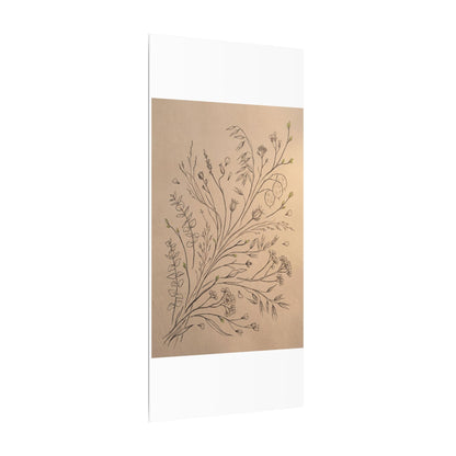 Dried Flowers Canvas Art | Spring Japandi Minimal Line Art