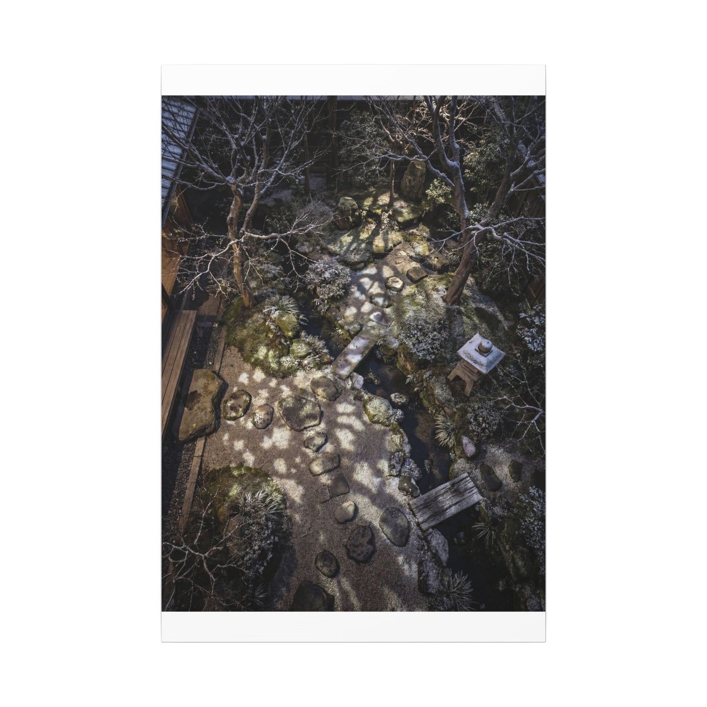 Moonlit Garden Japanese Pattern Canvas Art | Elegant Japandi Art