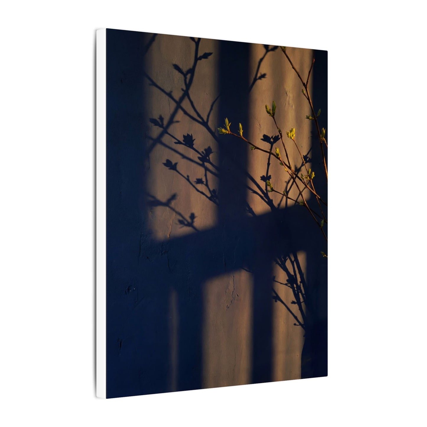Shadow Play Canvas Art | Spring Dark Japandi Shadow Zen Art